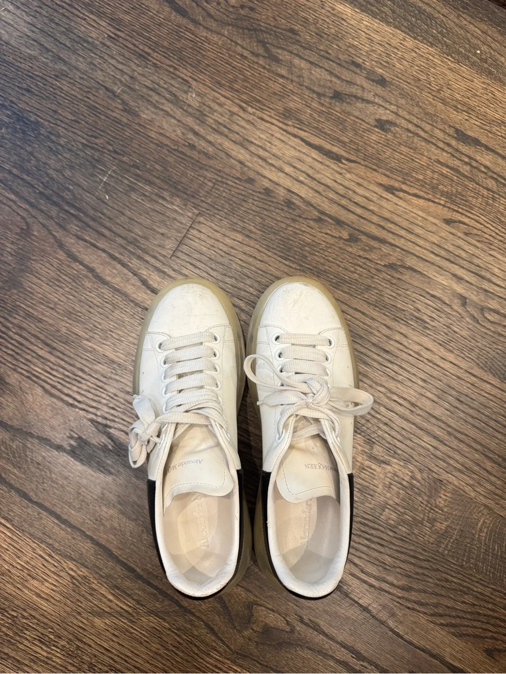 Alexander McQueen Black and White women’s sneakers with transparent sole